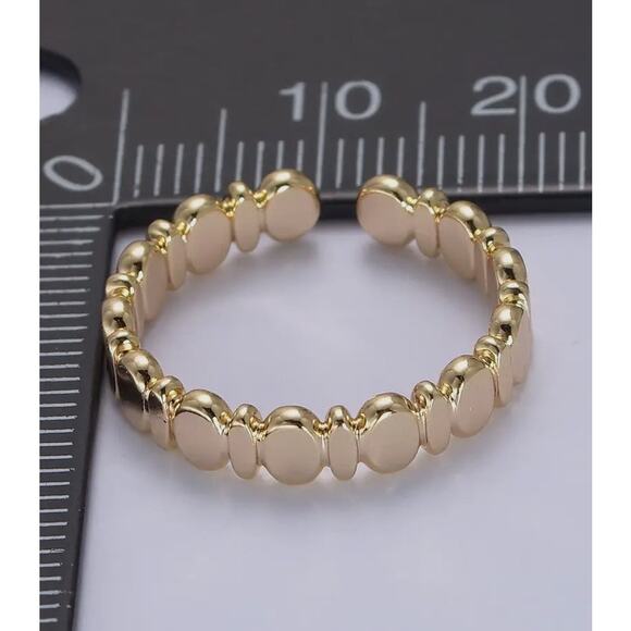 16K Gold Filled Geometric Abstract Ring - Ovals O/S - Picture 2 of 5